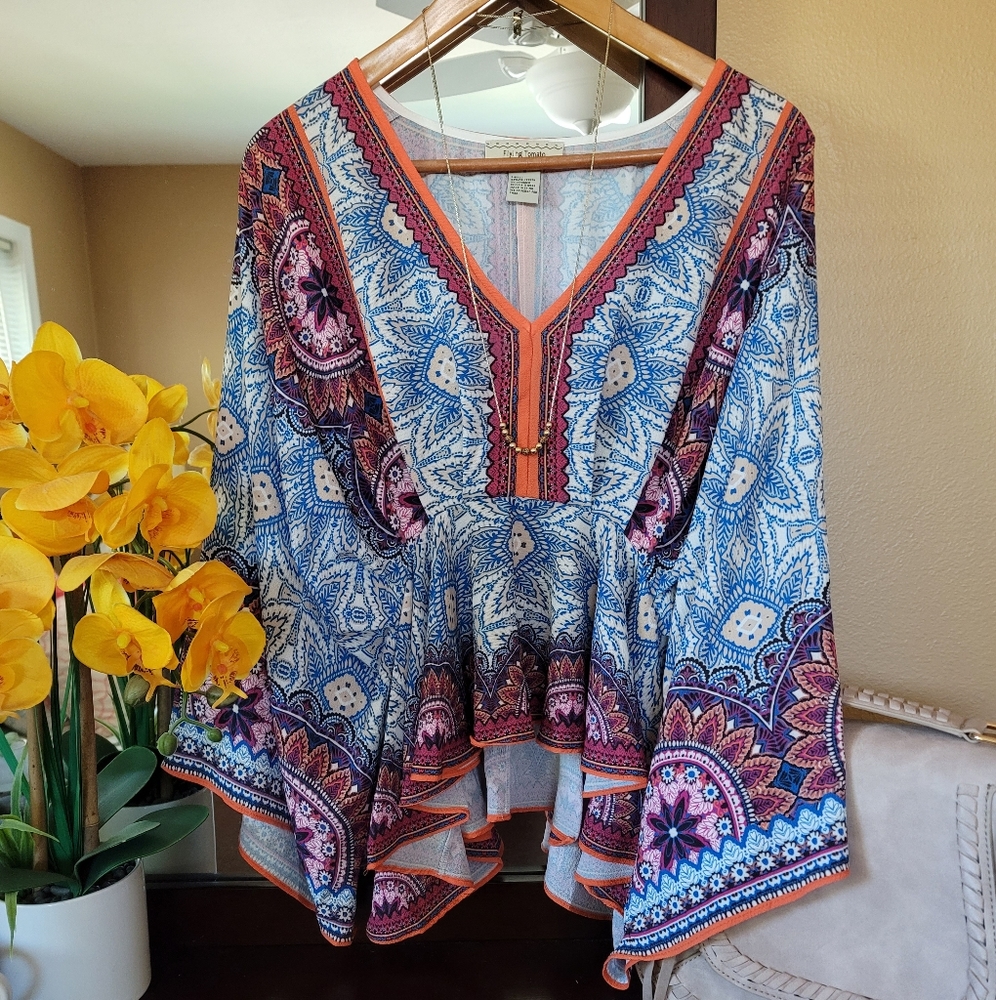 Boho Flutter Sleeve Blouse - image 1